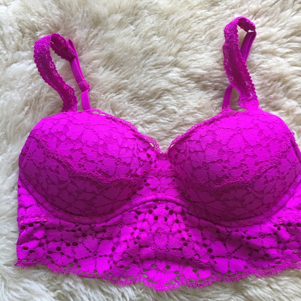 Two lacey bralettes- VS PINK and Aerie!